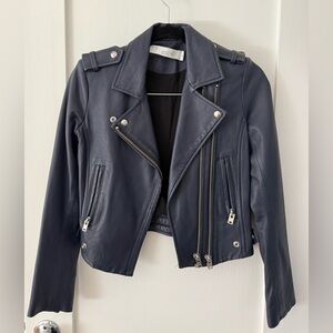 IRO Navy Leather Jacket.